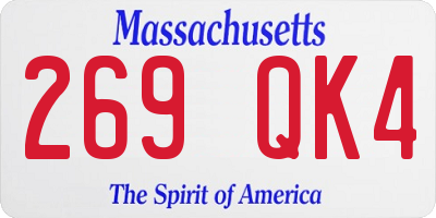 MA license plate 269QK4