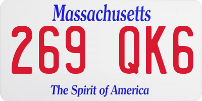 MA license plate 269QK6