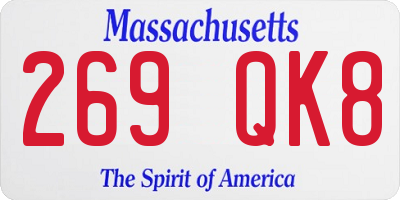 MA license plate 269QK8