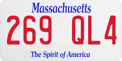 MA license plate 269QL4