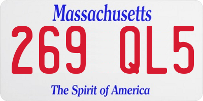 MA license plate 269QL5