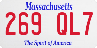 MA license plate 269QL7
