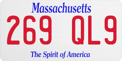 MA license plate 269QL9