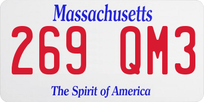 MA license plate 269QM3