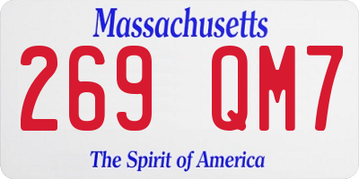 MA license plate 269QM7