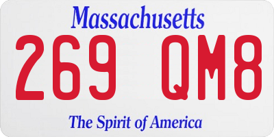 MA license plate 269QM8