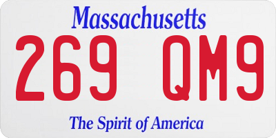 MA license plate 269QM9
