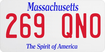 MA license plate 269QN0