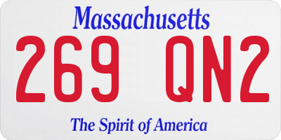 MA license plate 269QN2