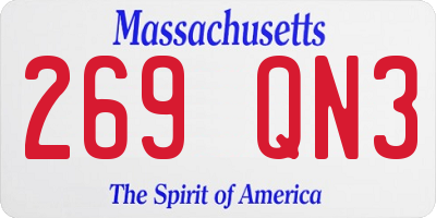 MA license plate 269QN3