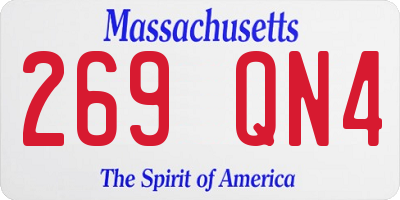 MA license plate 269QN4