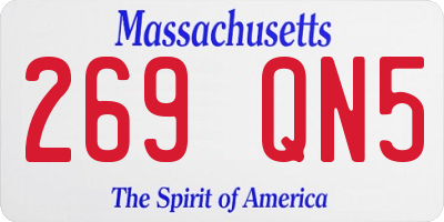 MA license plate 269QN5