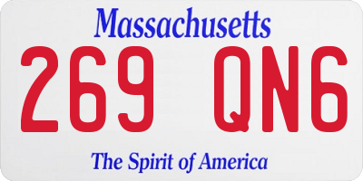 MA license plate 269QN6