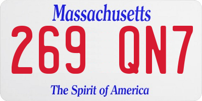 MA license plate 269QN7