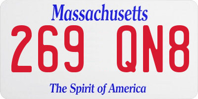 MA license plate 269QN8