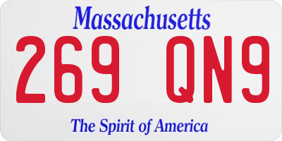 MA license plate 269QN9