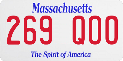 MA license plate 269QO0