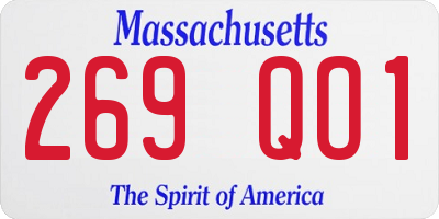 MA license plate 269QO1
