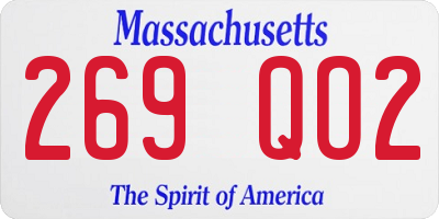 MA license plate 269QO2