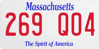 MA license plate 269QO4