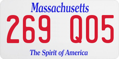 MA license plate 269QO5