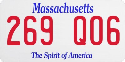 MA license plate 269QO6