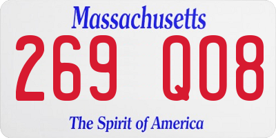 MA license plate 269QO8