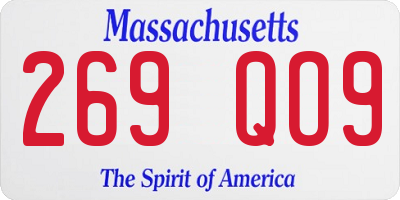 MA license plate 269QO9