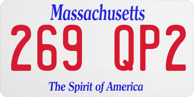 MA license plate 269QP2