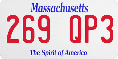 MA license plate 269QP3