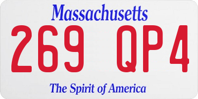 MA license plate 269QP4