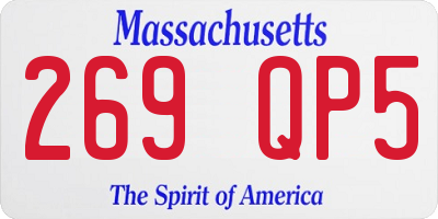 MA license plate 269QP5