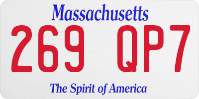MA license plate 269QP7