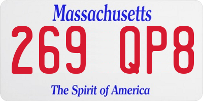 MA license plate 269QP8