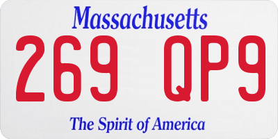 MA license plate 269QP9