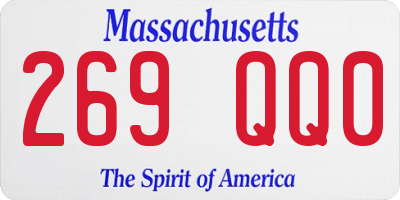 MA license plate 269QQ0