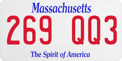 MA license plate 269QQ3