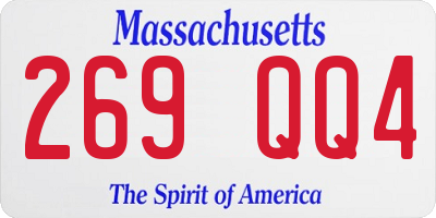 MA license plate 269QQ4