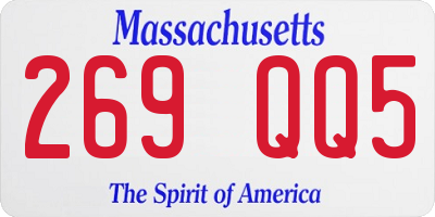 MA license plate 269QQ5