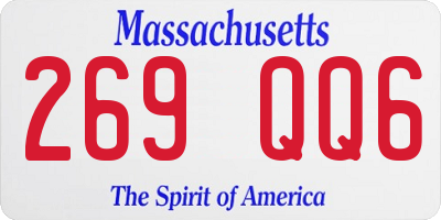 MA license plate 269QQ6