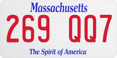 MA license plate 269QQ7
