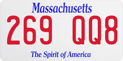 MA license plate 269QQ8