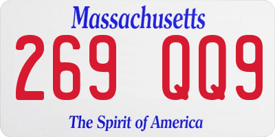 MA license plate 269QQ9