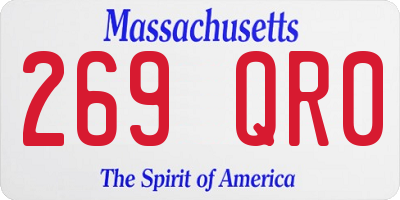 MA license plate 269QR0