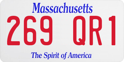 MA license plate 269QR1
