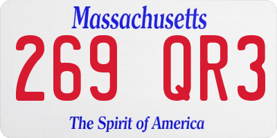 MA license plate 269QR3