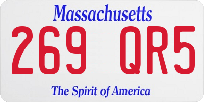 MA license plate 269QR5