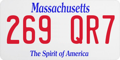 MA license plate 269QR7