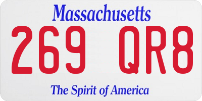 MA license plate 269QR8