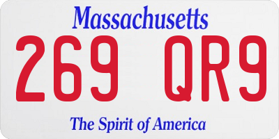 MA license plate 269QR9